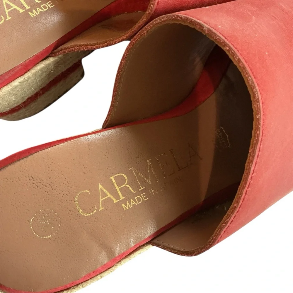 Carmela Womens Red Wedges Jute Heels Size 36 US Size 5